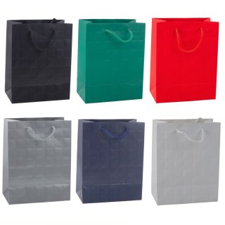 Torba Prezentowa Elegancka Tłoczone Kwadraty 23 x 18 x 10,5 cm LEAN