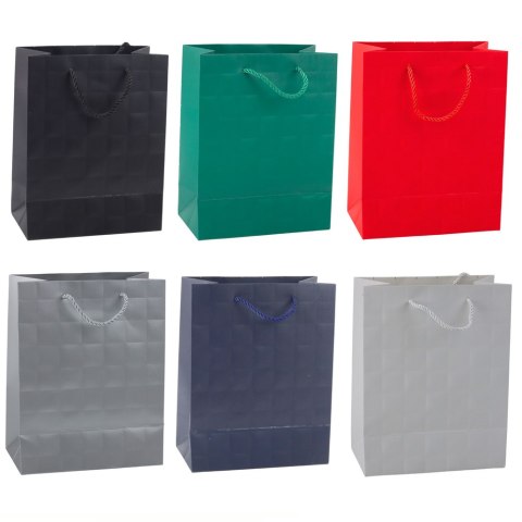 Torba Prezentowa Elegancka Tłoczone Kwadraty 23 x 18 x 10,5 cm LEAN