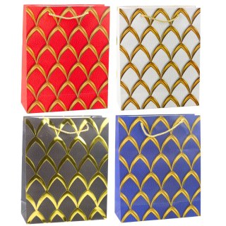 Torba Prezentowa Elegancka Złote Zdobienia 32 x 26 x 12 cm LEAN