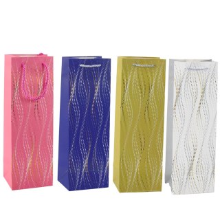 Torba Prezentowa Na Butelkę Połyskujące Fale 35 x 12 x 9 cm LEAN