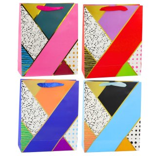 Torba Prezentowa Papierowa Wzory Geometryczne 32 x 26 x 12 cm LEAN