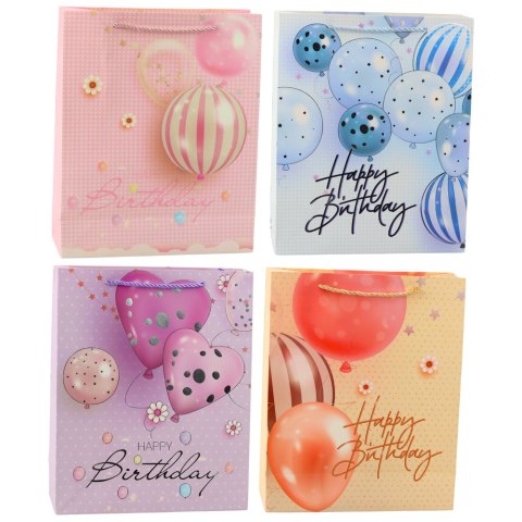 Torba Prezentowa Urodzinowa Balony Happy Birthday 32 x 26 x 12 cm LEAN