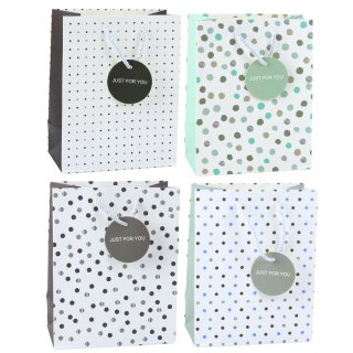 Torba Prezentowa Z Kropkami Napis Just For You 23 x 18 x 10,5 cm LEAN