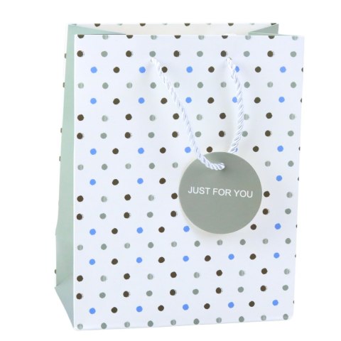 Torba Prezentowa Z Kropkami Napis Just For You 23 x 18 x 10,5 cm LEAN