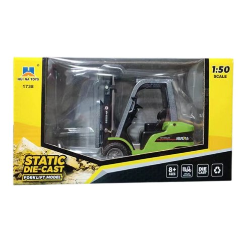 Wózek Widłowy Metalowy Ruchome Widły Huina Zielony 1:50 HUINA