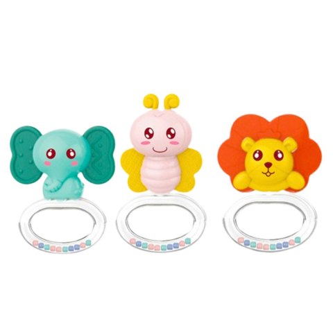 Zestaw Gryzaków Grzechotek Dla Niemowlaka Zwierzątka 6 ele. LEAN Toys