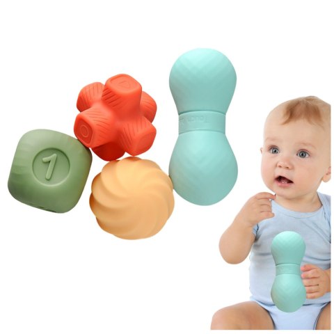 Zestaw Miękkich Zabawek Sensorycznych Klocki Kolorowe 6szt LEAN Toys