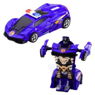 Auto Robot 2w1 Sportowy Samochód Policyjny Napęd Mix LEAN TOYS