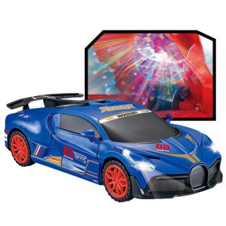 Auto Sportowe Czujnik Przeszkód Kula Led Obrót 360° Światła Dźwięk Niebieski LEAN Toys