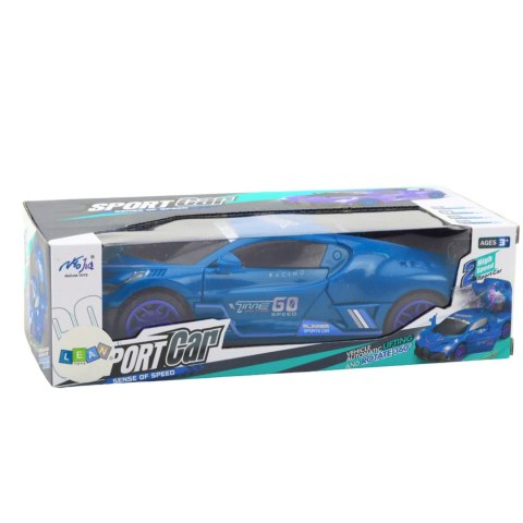 Auto Sportowe Czujnik Przeszkód Kula Led Obrót 360° Światła Dźwięk Niebieski LEAN Toys