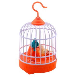 Klatka Z Ptaszkami Na Baterie Światła Dźwięki Pomarańczowa LEAN TOYS