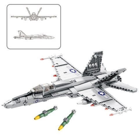 Klocki Konstrukcyjne Myśliwiec F-16 Fighting Falcon 1427el LEAN Toys