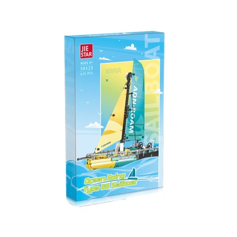 Klocki Konstrukcyjne Żaglówka Łódź Type 65 Model 675el LEAN Toys