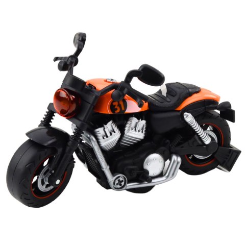 Motocykl Do Skręcania Rozkręcania DIY Światła Dźwięki Pomarańczowy LEAN Toys