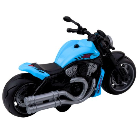 Motocykl Zabawkowy Na Baterie Napęd Światła Dźwięki Niebieski LEAN Toys