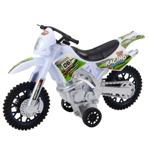 Motor Crossowy Off-Road Napęd Światła Dźwięki Biały LEAN Toys