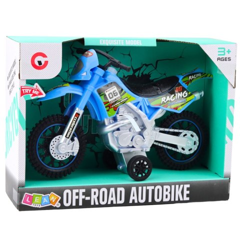 Motor Crossowy Off-Road Napęd Światła Dźwięki Niebieski LEAN Toys