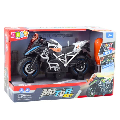 Motor Wyścigowy Do Skręcania Rozkręcania DIY Światła Dźwięki Czarny LEAN Toys