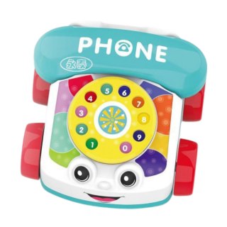 Telefon Na Kółkach Do Ciągnięcia Interaktywny Kolorowy LEAN Toys