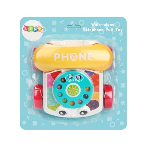 Telefon Na Kółkach Do Ciągnięcia Interaktywny Kolorowy LEAN Toys