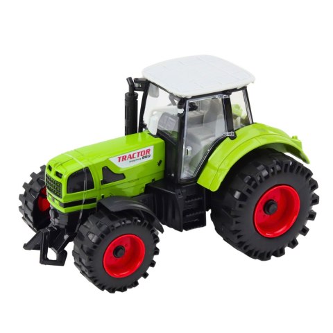 Traktor Z Przyczepką Napęd Frykcyjny Otwierana Maska Drzwi Zielony LEAN Toys