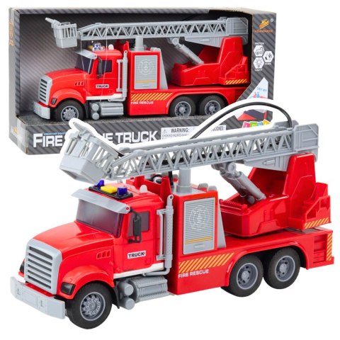 Wóz Strażacki Drabina Wysięgnik Napęd Woda Światła Dźwięki LEAN Toys