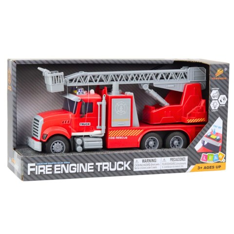 Wóz Strażacki Drabina Wysięgnik Napęd Woda Światła Dźwięki LEAN Toys
