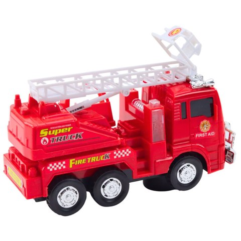 Wóz Strażacki Straż Pożarna Drabina Ruchoma Światła Dźwięki LEAN Toys