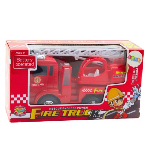 Wóz Strażacki Straż Pożarna Drabina Ruchoma Światła Dźwięki LEAN Toys