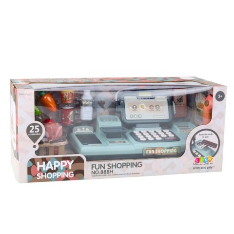 Zestaw Kasa Sklepowa Produkty Spożywcze Czytnik Telefon 25El LEAN Toys