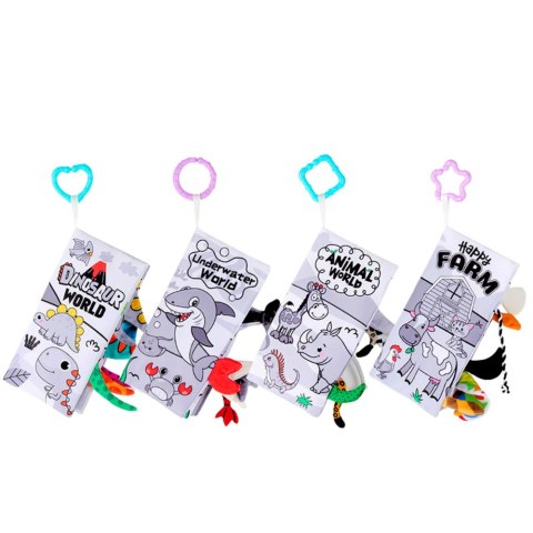 Zestaw Miękkie Książeczki Edukacyjne Sensoryczne Dla Malucha 4szt LEAN Toys