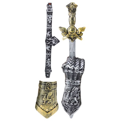Zestaw Rycerski Gladiator Miecz Ochraniacze Pas Zdobione LEAN TOYS