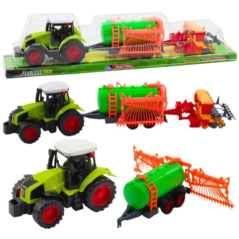 Zestaw Traktor Rolniczy Farmerski Cysterna Zgrabiarka LEAN Toys