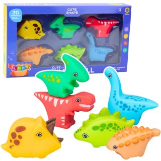 Zestaw Zabawek Do Kąpieli Dinozaury Gumowe Kolorowe 6szt LEAN Toys