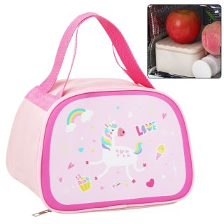 Torba Termiczna Izolacyjna Śniadaniowa Lunch Bag Różowa Jednorożec 23cm LEAN