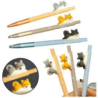 Długopis Z Figurką Pieska Shiba Niebieski Tusz 0.5mm LEAN