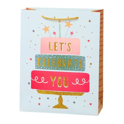 Torba Prezentowa Urodzinowa Happy Birthday 23 x 18 x 10cm LEAN