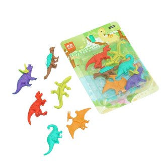 Zestaw Gumek Do Ścierania Zmazywania Szkolne Dinozaury 6szt LEAN