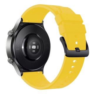 Pasek silikonowy do zegarka Huawei Watch GT 2/3/4/2 Pro/3 Pro/4 Pro/GT 2e 46mm - żółty HURTEL