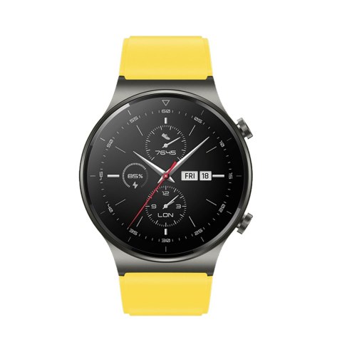 Pasek silikonowy do zegarka Huawei Watch GT 2/3/4/2 Pro/3 Pro/4 Pro/GT 2e 46mm - żółty HURTEL