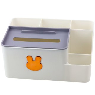 Organizer Na Biurko Z Pudełkiem Na Chusteczki Złoty Królik Biały LEAN