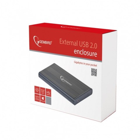 Obudowa HDD 2.5'' SATA Aluminium Black Gembird