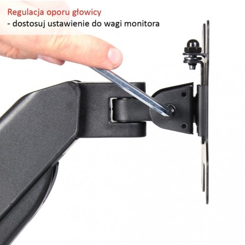Uchwyt biurkowy na sprężynie gazowej do 1 monitora LCD/LED 13-27" L-11GD ART