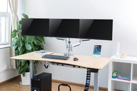 Aluminiowy uchwyt na 3 monitory 13-27, max.8kg LogiLink