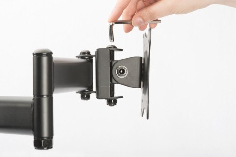 Stojak biurkowy podwójny z zaciskiem, 2xLCD, max. 27", max. obciążenie 8kg,uchylno-obrotowy 360° Digitus