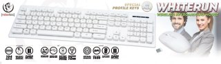 Zestaw bezprzewodowy Whiterun klawiatura+mysz, kolor biały, technologia bezprzewodowa 2,4Ghz Rebeltec