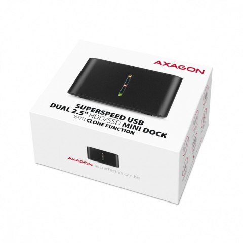 ADSA-D25 MINI stacja dokująca USB 3.2 Gen 1 - 2x SATA 6G 2.5" SSD/HDD CLONE AXAGON