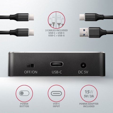 ADSA-M2C Stacja dokująca, USB-C 3.2 Gen 2 - 2x M.2 NVMe SSD CLONE MASTER AXAGON