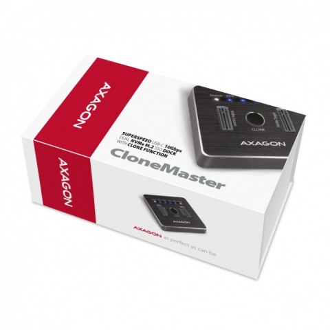 ADSA-M2C Stacja dokująca, USB-C 3.2 Gen 2 - 2x M.2 NVMe SSD CLONE MASTER AXAGON