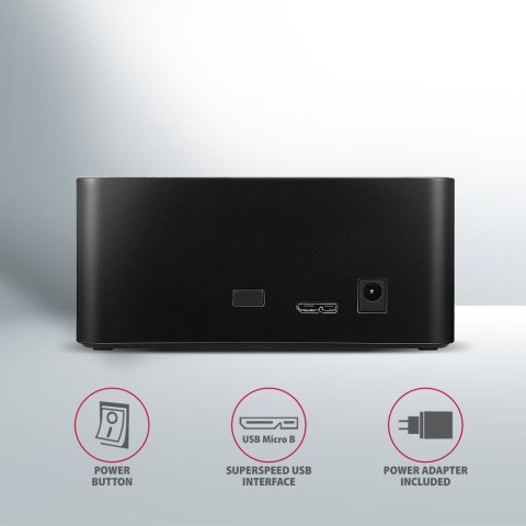 ADSA-SN Stacja dokująca, USB 3.2 Gen 1 - 1x SATA 6G 2.5"/3.5" SSD/HDD AXAGON